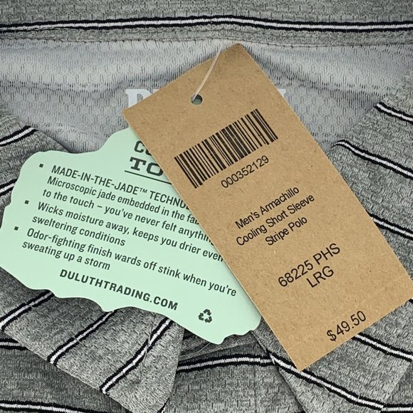 Men’s Duluth Trading Co Armachillo Cooling Short Sleeve Polo Shirt Gray L NWT - Picture 4 of 9
